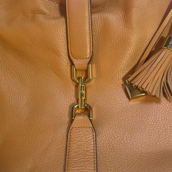 G.I.L.I Classic Leather Hobo Verona Shoulder Bag Tan Color - Picture 2 of 9